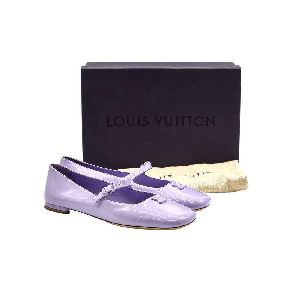 Louis Vuitton Swing Flat Mary Jane Ballerina Lilac Leather Flats EU 39 US 9 NWB